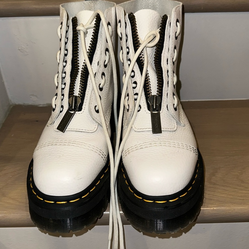 Dr. Martens White Lace Up Boots